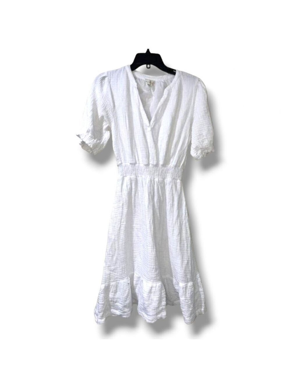 Joie Peasant V Neckline Cotton White Women's Dress
